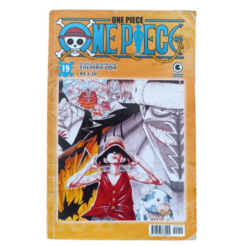 Mangá One Piece n°19 Edição meio-Tanko papel jornal de 2002 Editora Conrad