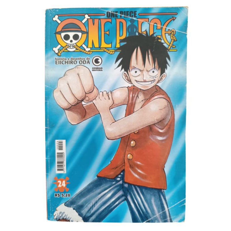Mangá One Piece n°24 Edição meio-Tanko papel jornal de 2002 Editora Conrad