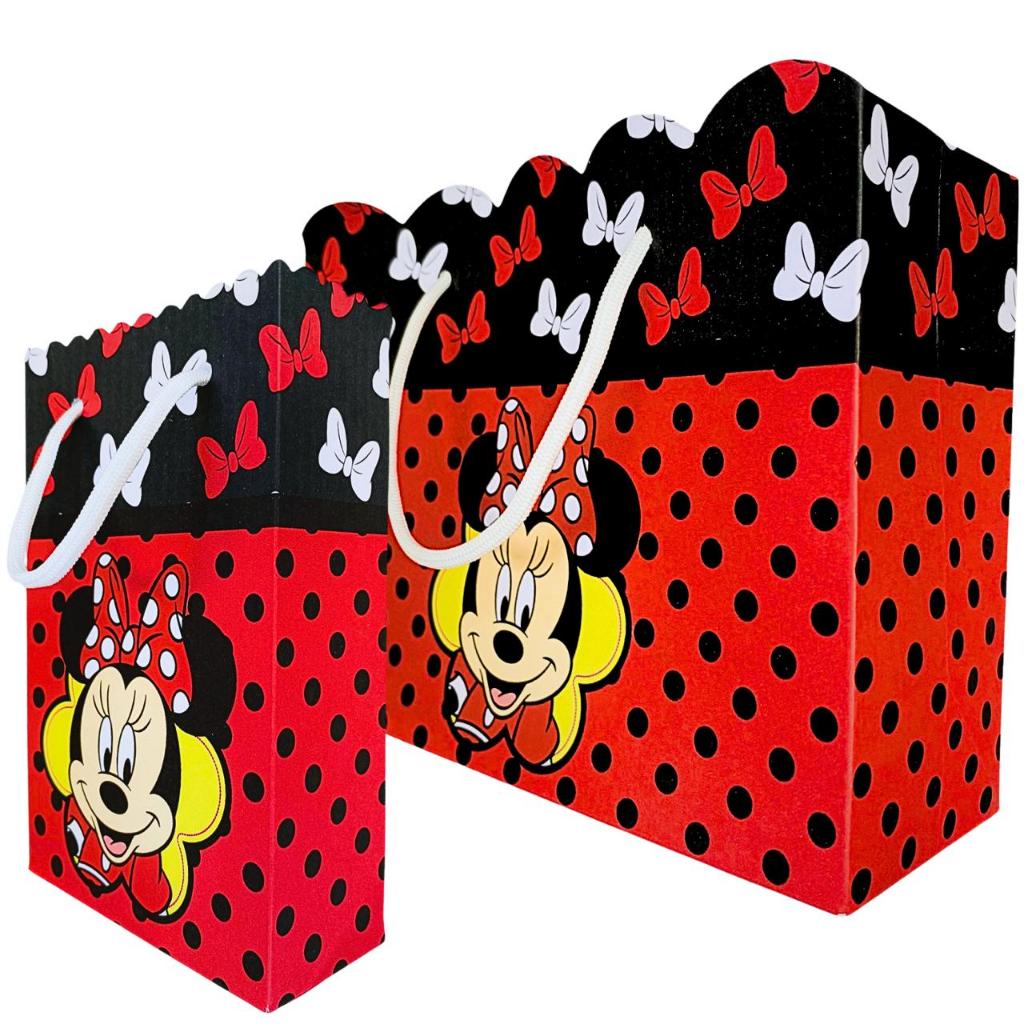Sacolinha Personalizada Minnie Vermelha Sacolinhas para Lembrancinha de Aniversário Menina Infantil Sacolas Bolsa