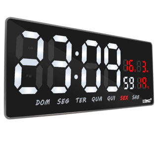Relógio Digital LED De Parede E Mesa Calendário Alarme Data Temperatura Casa Natal Decorações Festa em Oferta na Shopee