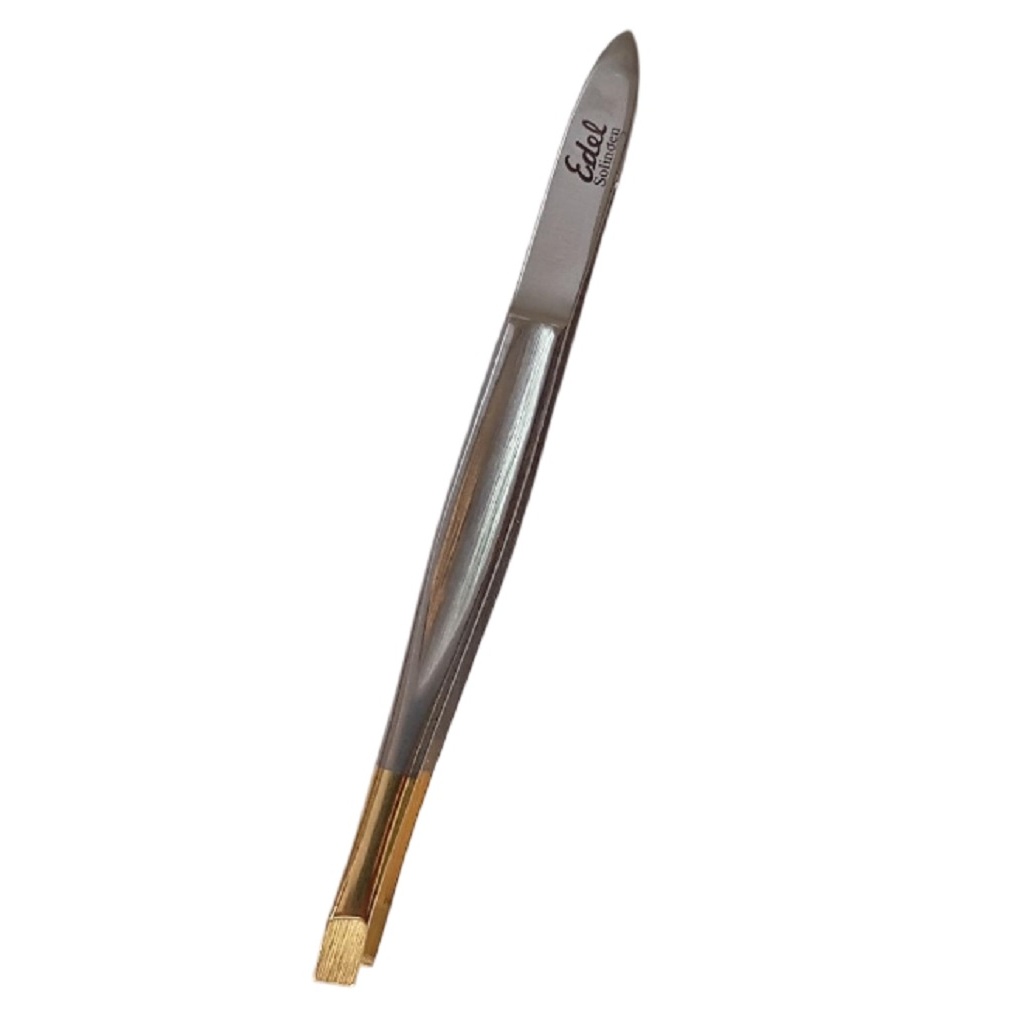 Pinça Depilação 9cm Ponta Oblíquoa Ouro 2311.303 Edel Solingen - Envio Imediato