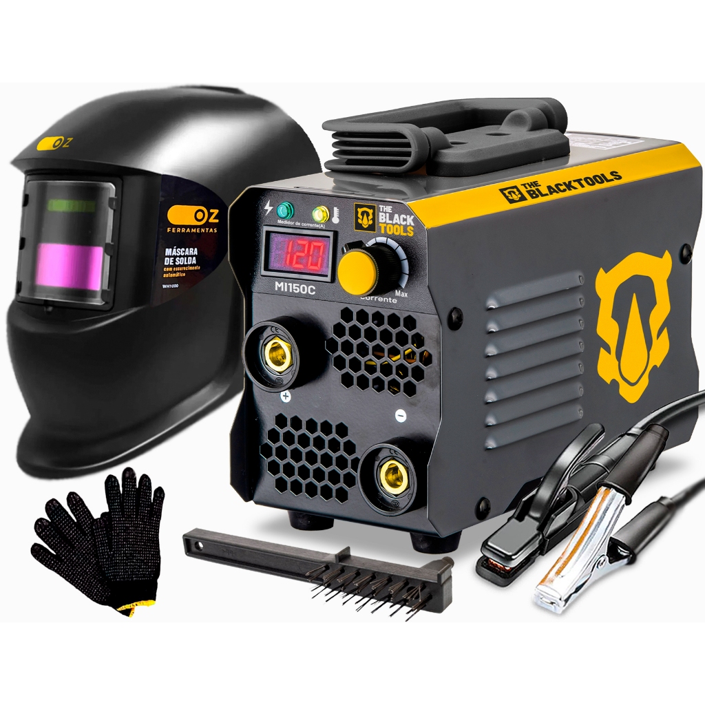 Máquina De Solda Inversora Mini Mma Eletrodo Com Mascara De Solda E Luva Pigmentada 220v em Oferta na Shopee