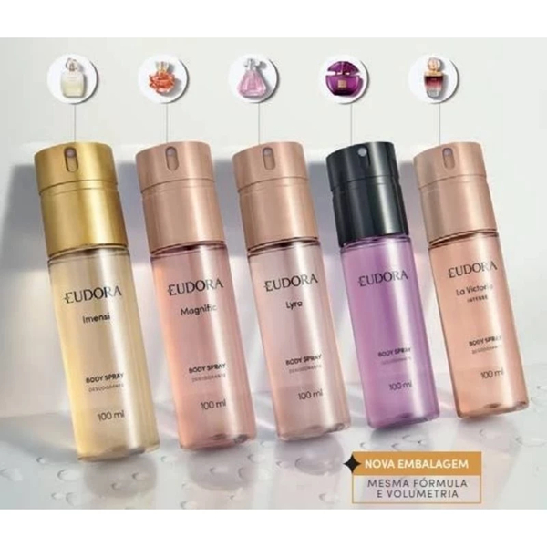 BODY SPLASH EUDORA ROXO, LA VICTORIE INTENSE, MAGNIFIC, LYRA , IMENSI e Diva Esplêndida