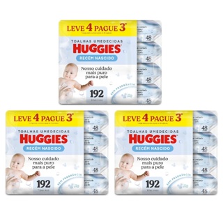 Kit 12ptes - Toalhas Umedecidas Huggies RN 48un cada - Total 576 Unidades. em Oferta na Shopee