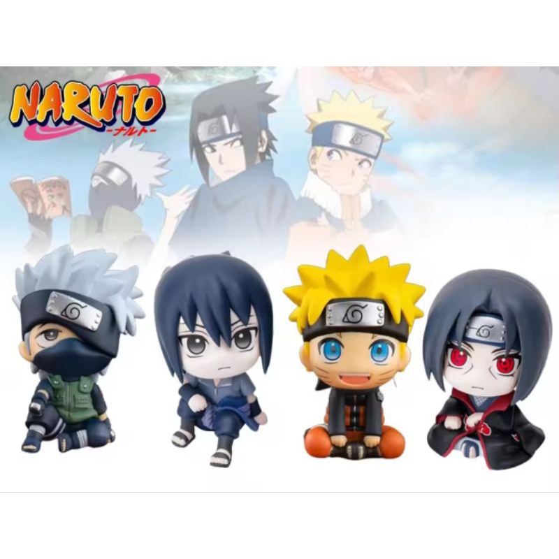 Action Figure Naruto – Naruto, Sasuke, Kakashi e Itachi Chibi 9 cm