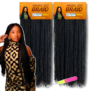 Kit 2 Cabelo Miojinho Micro Zizi African Beauty + Agulha em Oferta na Shopee