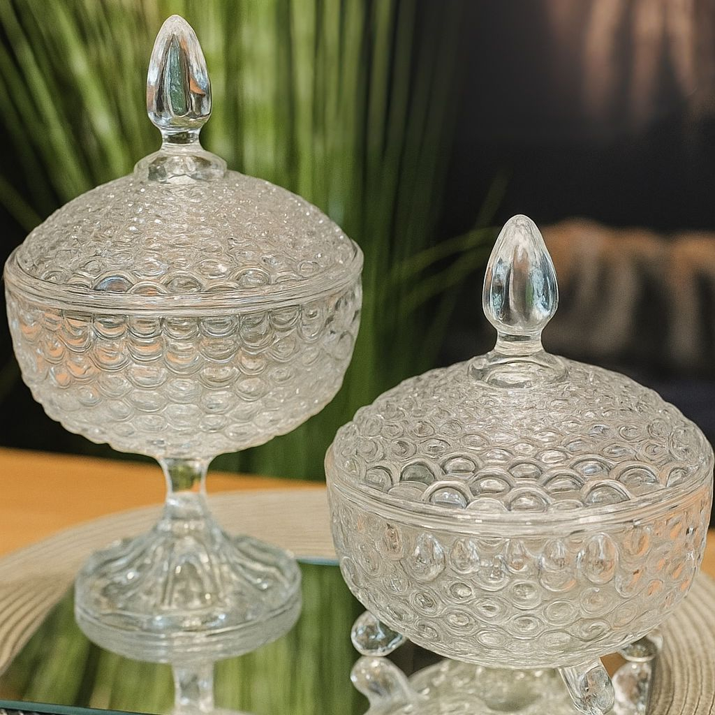 BOMBONIERE POTICHE BALEIRO VIDRO decorativo de vidro balas sobremesas bombons