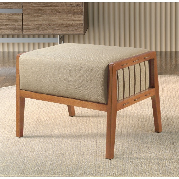 Puff Banqueta Gael Luxo Madeira Maciça Castellar Móbile em Oferta na Shopee