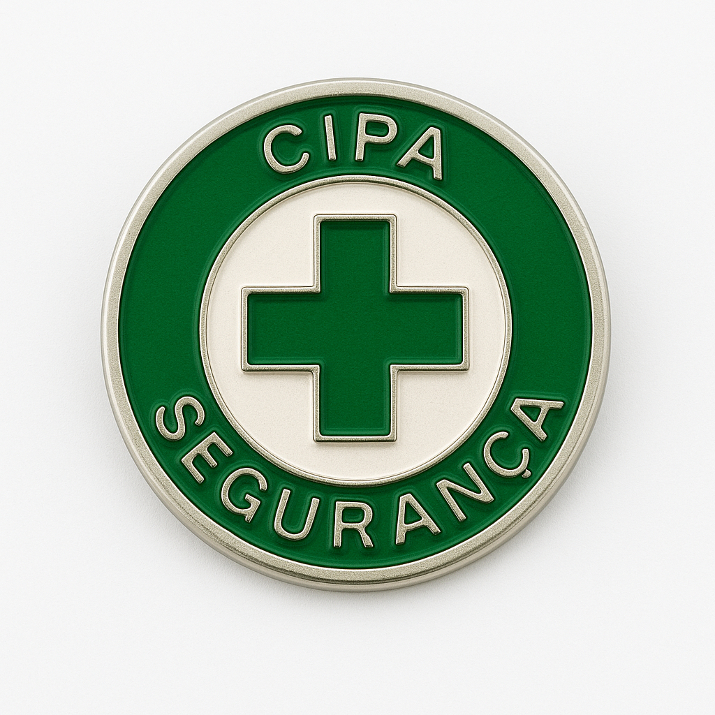 Boton Pin Broche Metal Segurança do Trabalho Cipa Segurança Brigada de Incêndio 30mm - 20 Und