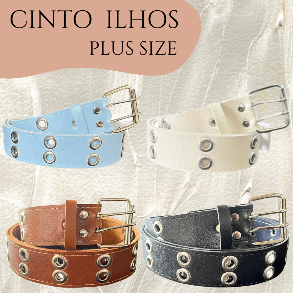 Cinto Ilhos Plus Size Feminino Punk Rock Festa Verão Balada Casual em Oferta na Shopee