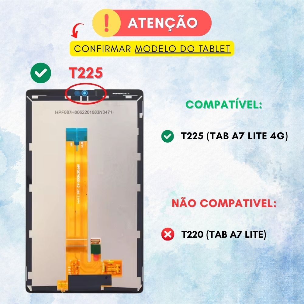 Frontal Display E Touch Sam T225 Tab A7 Lite 4g Preto em Oferta na Shopee