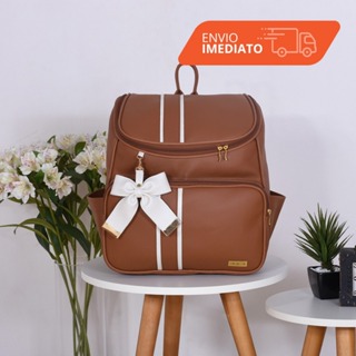 Mochila Maternidade 2 em 1 New York Cacau/Off - 01 Peça em Oferta na Shopee