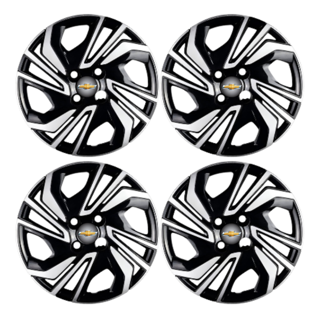 Kit 4 Calota Esportiva Aro 15 Onix Prisma Gm Chevrolet Antiperda