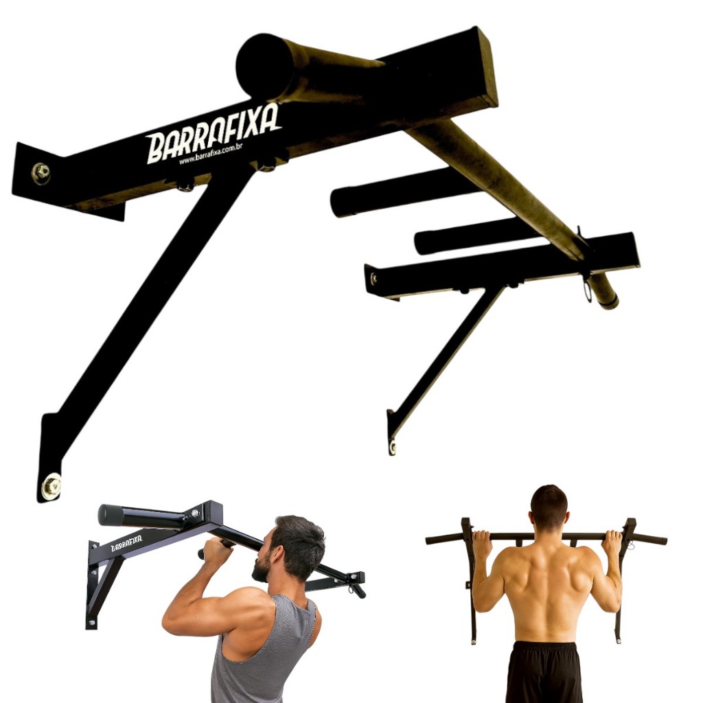 Barra Fixa De Parede Completa Pull-up Interna E Externa Preto em Oferta na Shopee
