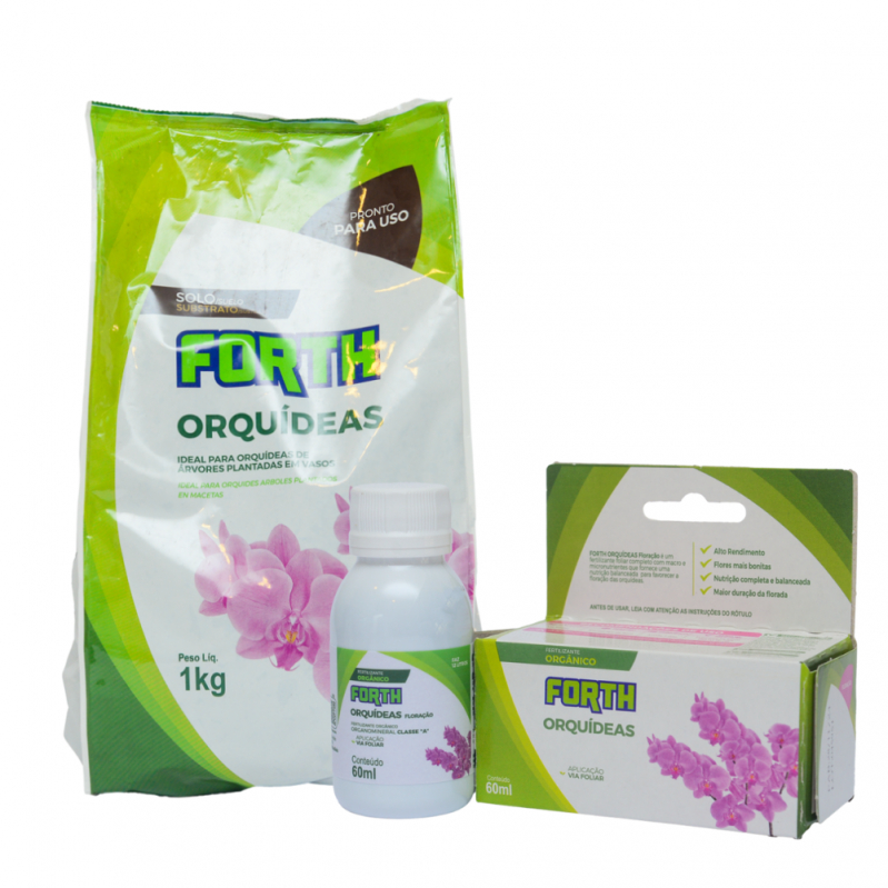 Kit Forth Substrato Orquidea 1k + Fertilizante Orquidea 60ml