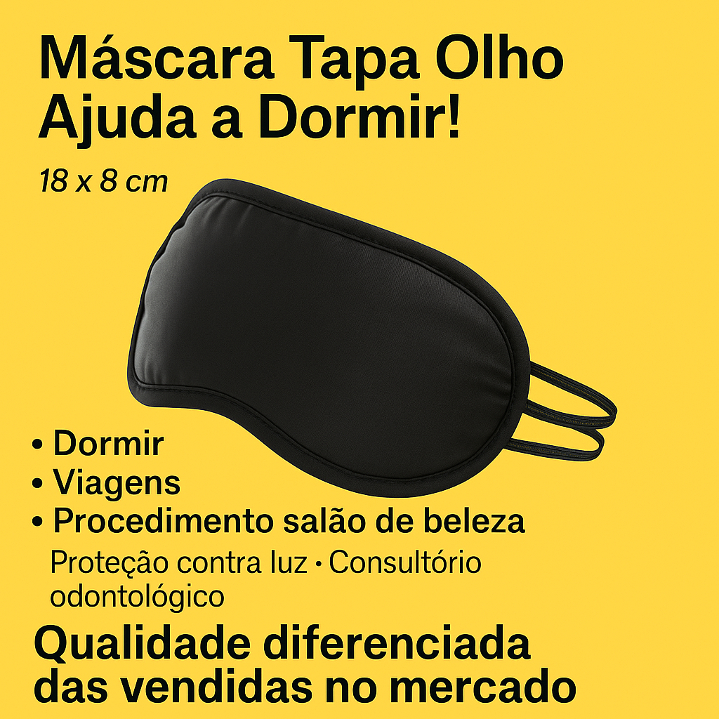 Kit 1/2/3 Máscaras Tapa Olho para dormir Premium Indispensável p Viagens Tratamentos Beleza