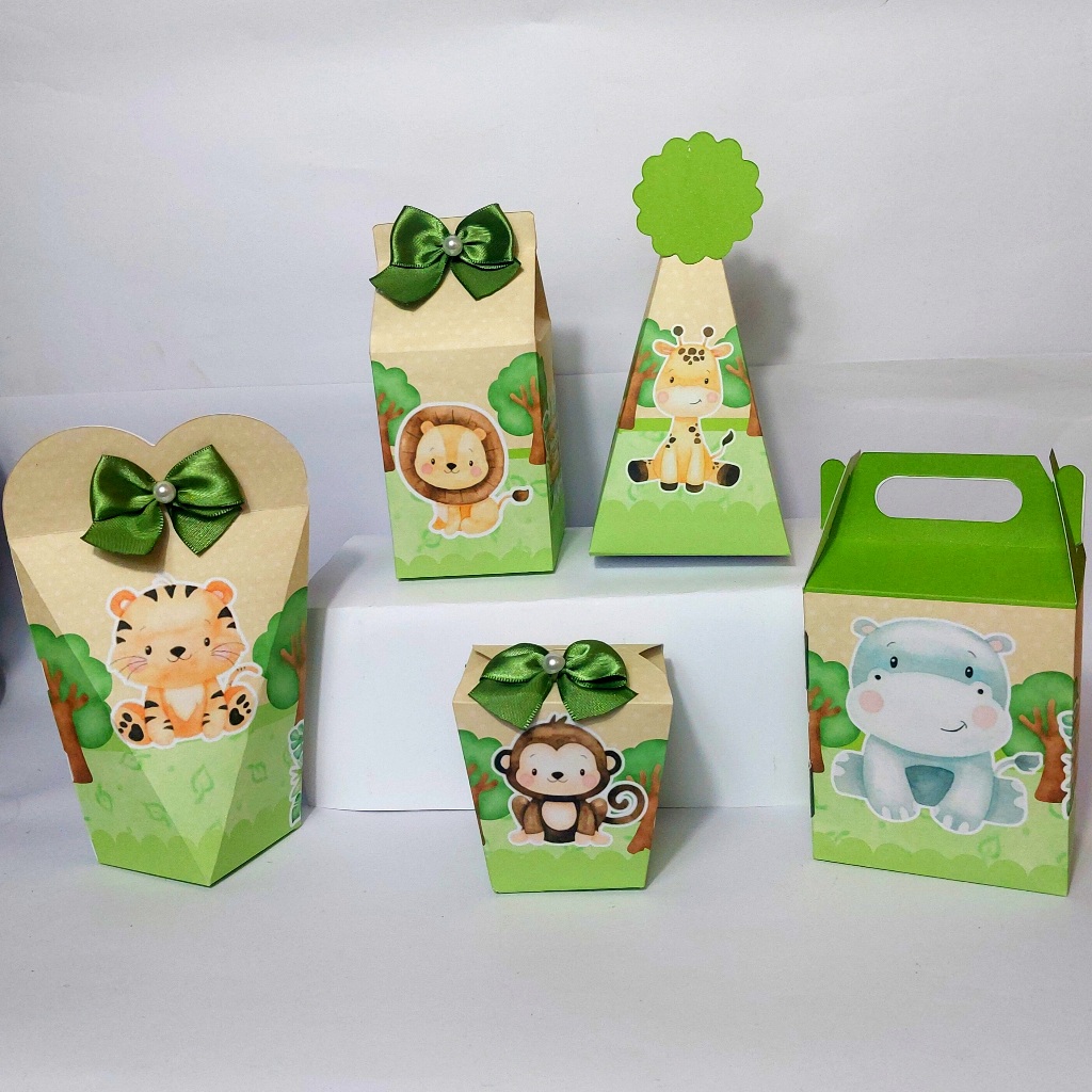 Kit SAFARI BABY  50 Lembrancinhas Personalizadas Caixinhas de aniversário festa infantil DECORAÇÃO FESTA SÓ UM BOLINHO