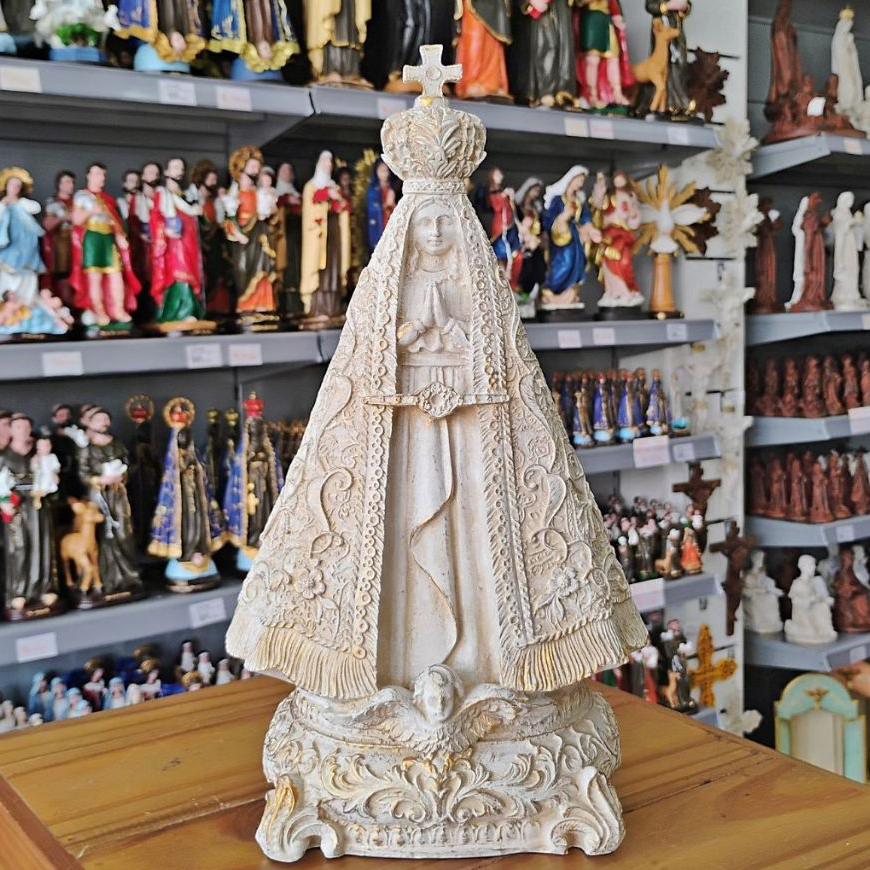 Imagem Religiosa de Resina Nossa Senhora Aparecida Padroeira Detalhes em relevo 28,5m