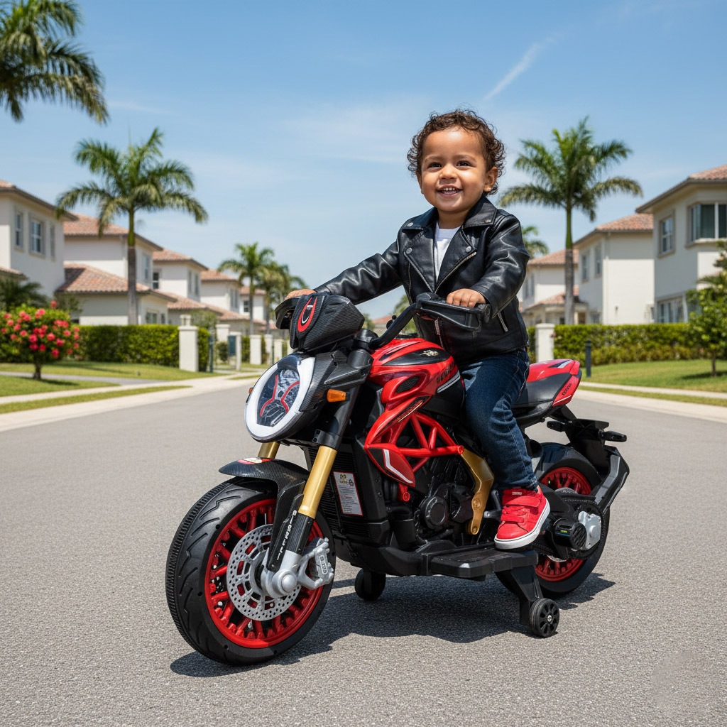 Moto Elétrica Infantil Racer 12V até 30Kg Bateria Recarregável Brinquedo Divertido e Potente Criança