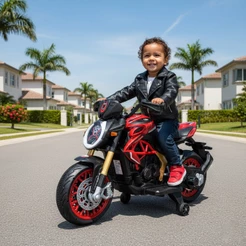 Moto Elétrica Infantil Racer 12V até 30Kg Bateria Recarregável Brinquedo Divertido e Potente Criança