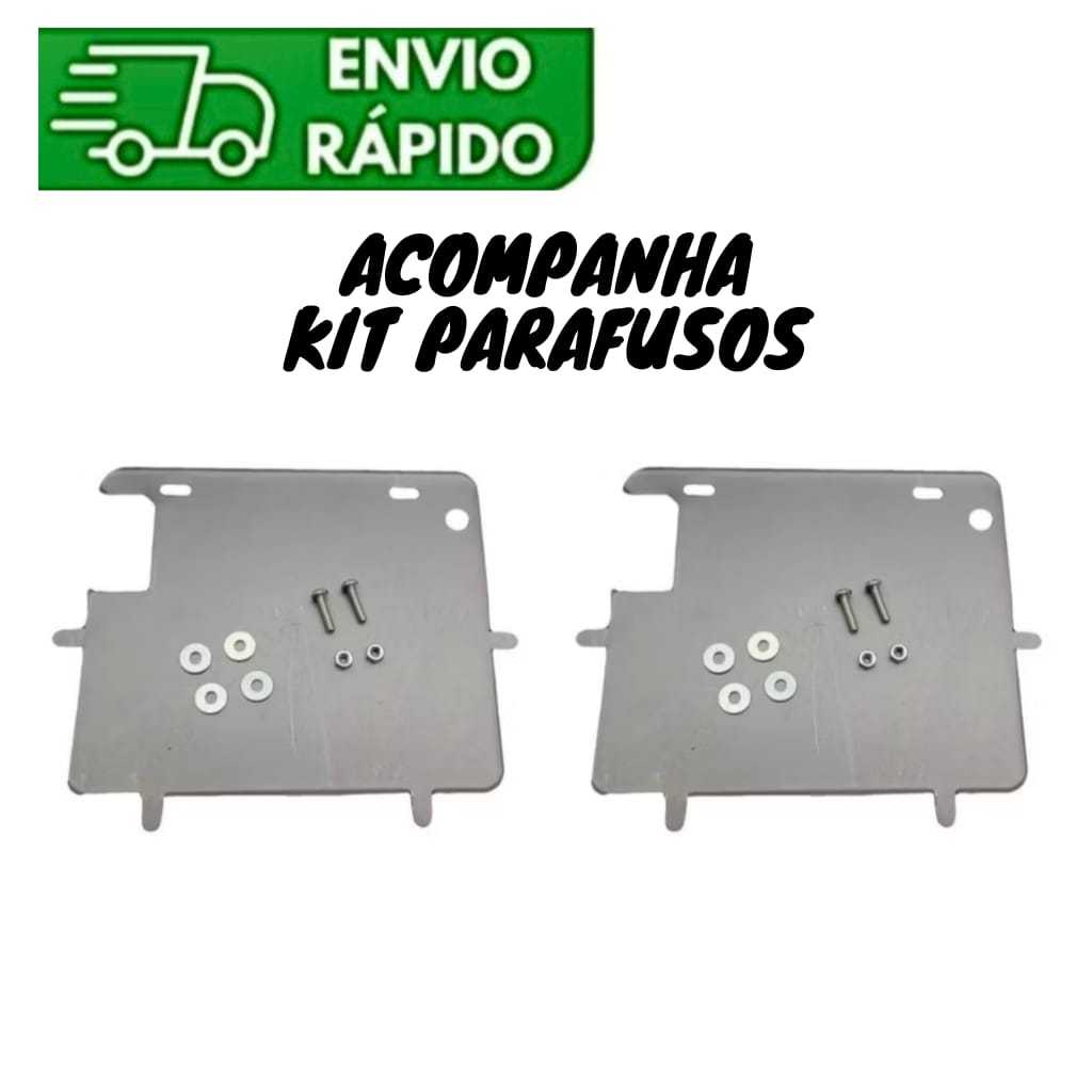 Suporte Reforço de Placa p/Moto Padrão Mercosul + Parafusos de fixação Aço Galvanizado de alta Qualidade em Oferta na Shopee