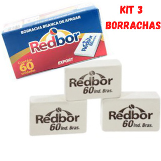 Borracha Branca Red Bor BR60 Escolar KIT com 03 Unidades em Oferta na Shopee