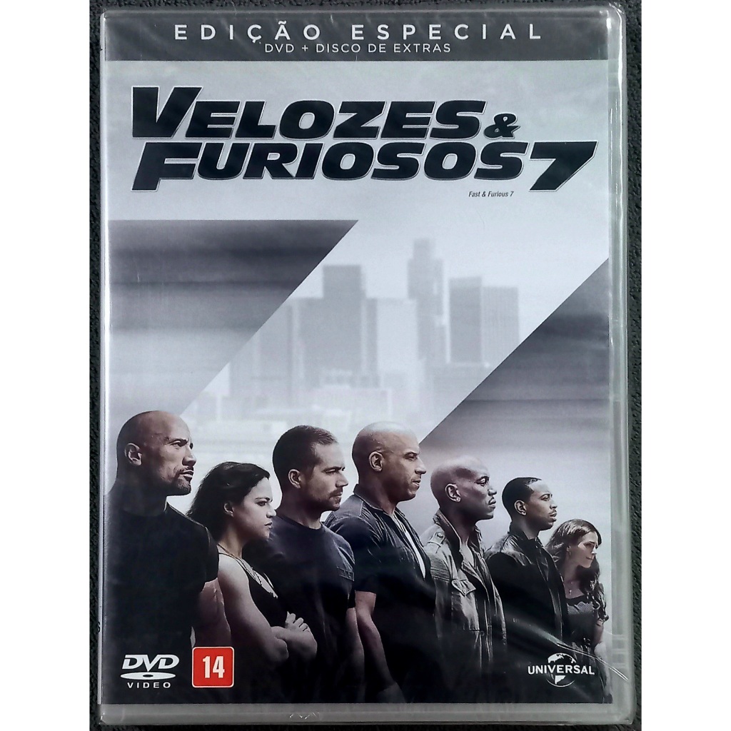 [LACRADO] DVD Velozes & Furiosos 7 - Edição Especial: DVD + Disco de Extras (Jason Statham/ Vin Diesel/ Dwayne Johnson)