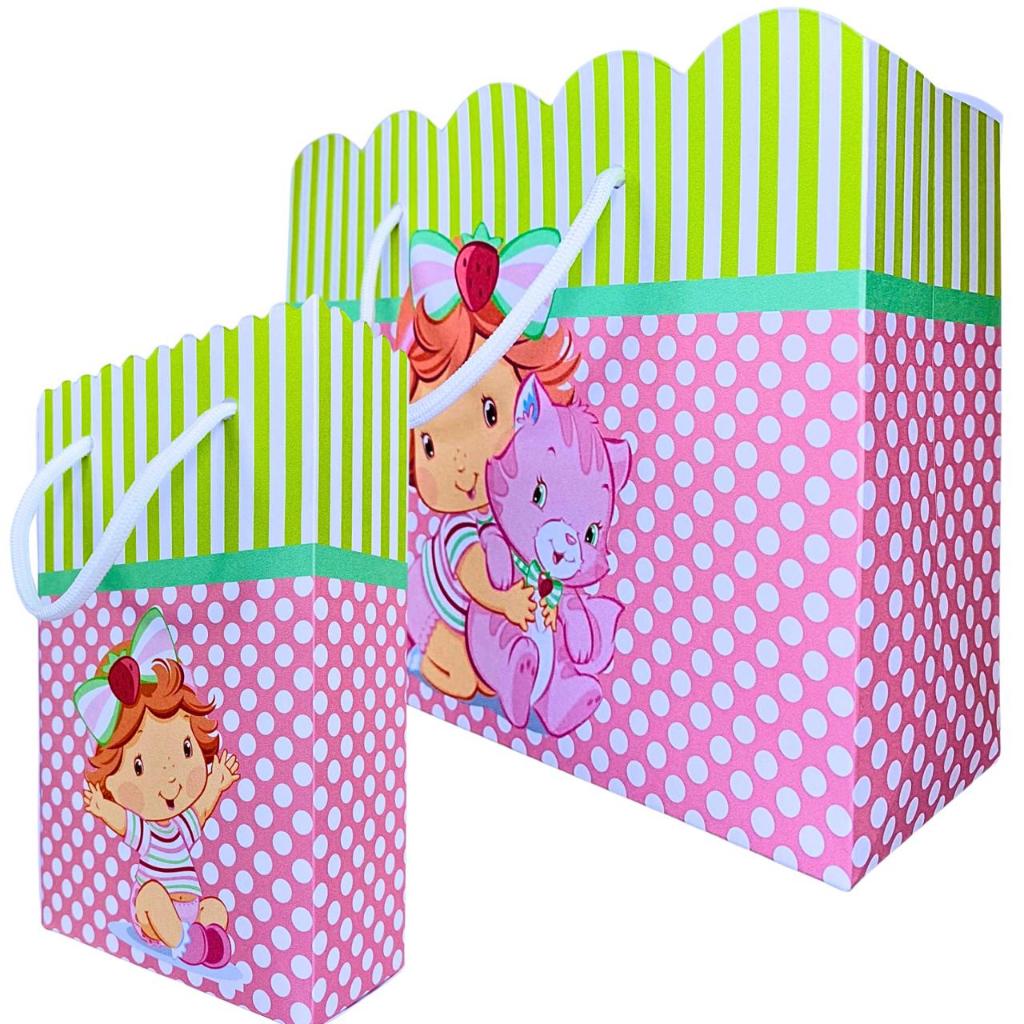 Sacolinha Personalizada Moranguinho Baby Sacolinhas para Lembrancinha de Aniversário Infantil Sacolas Bolsa Envio Rapido