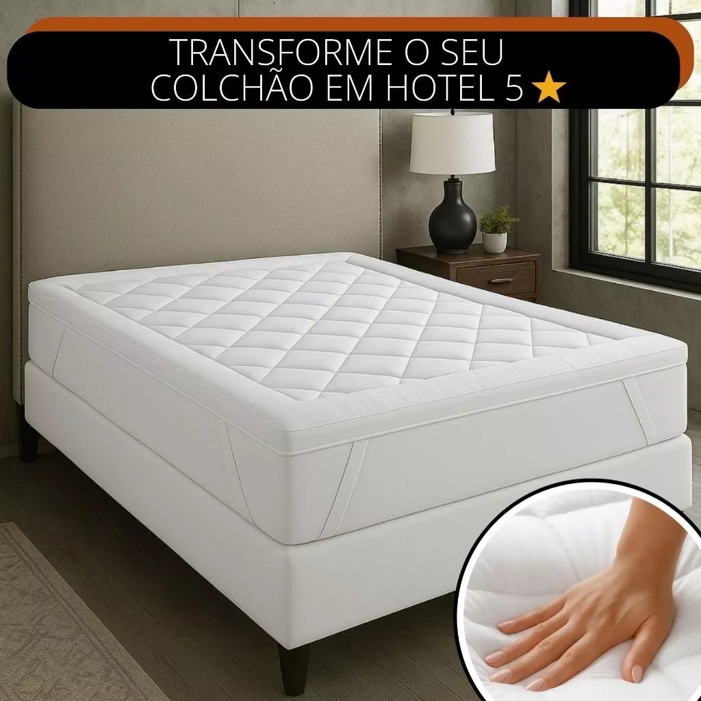 Pillow Top Micropercal 400 Fios Conforto Extra Toque Macio