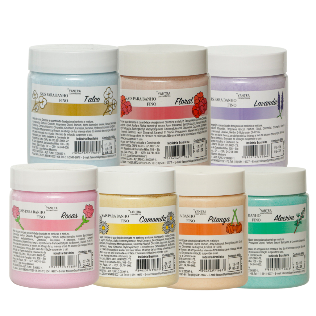 Sais Fino para Banho - Diversos Aromas ( 900g ) Yantra Cosméticos - em Oferta na Shopee