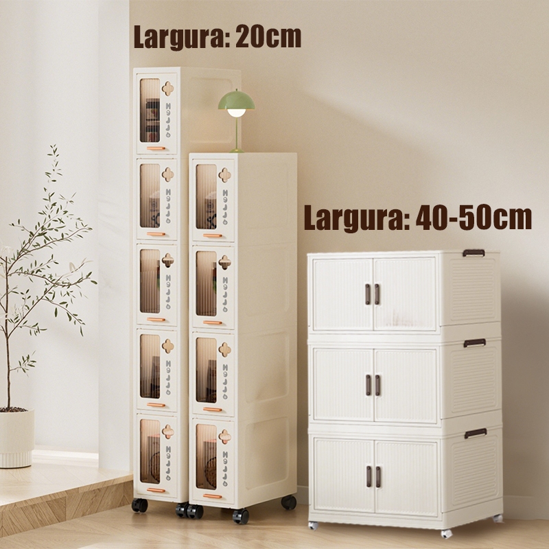 Organizadora Armário de Cozinha Guarda Roupa Com Porta Portátil multiuso para Cozinha, Banheiro e Área de Serviço