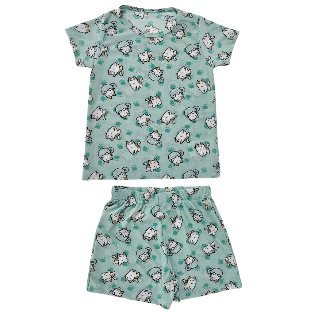 Kit 3 Pijama de Calor Feminino Menina Infantil Estampado Malha Fria Verão Conjunto Curto