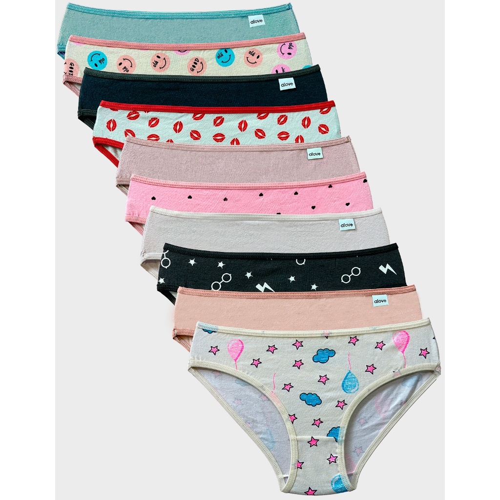 Kit 10 Calcinhas Infantil em Algodão – Cobrem todo o Bumbum