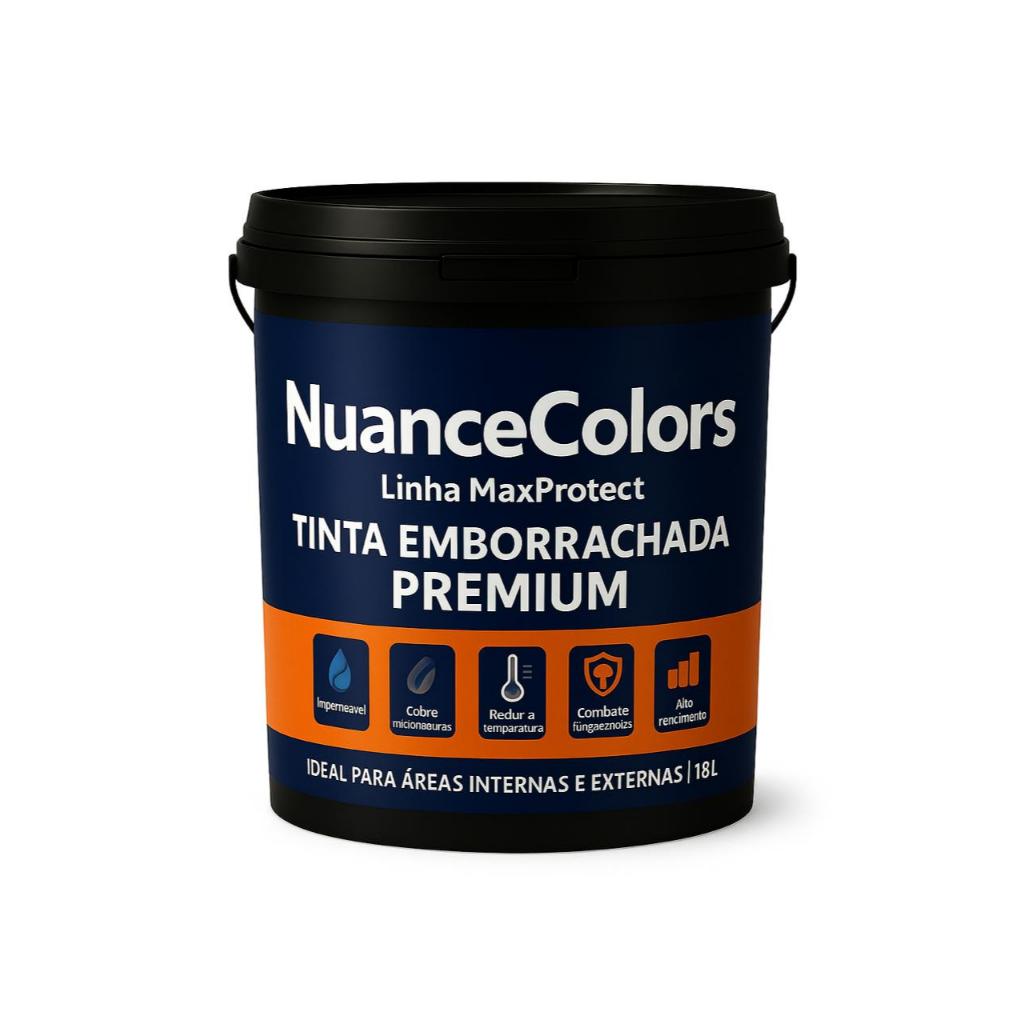 Tinta Emborrachada Premium - Impermeável, Antifungo - 3,6 L - NuanceColors - Interno e Externo 1L