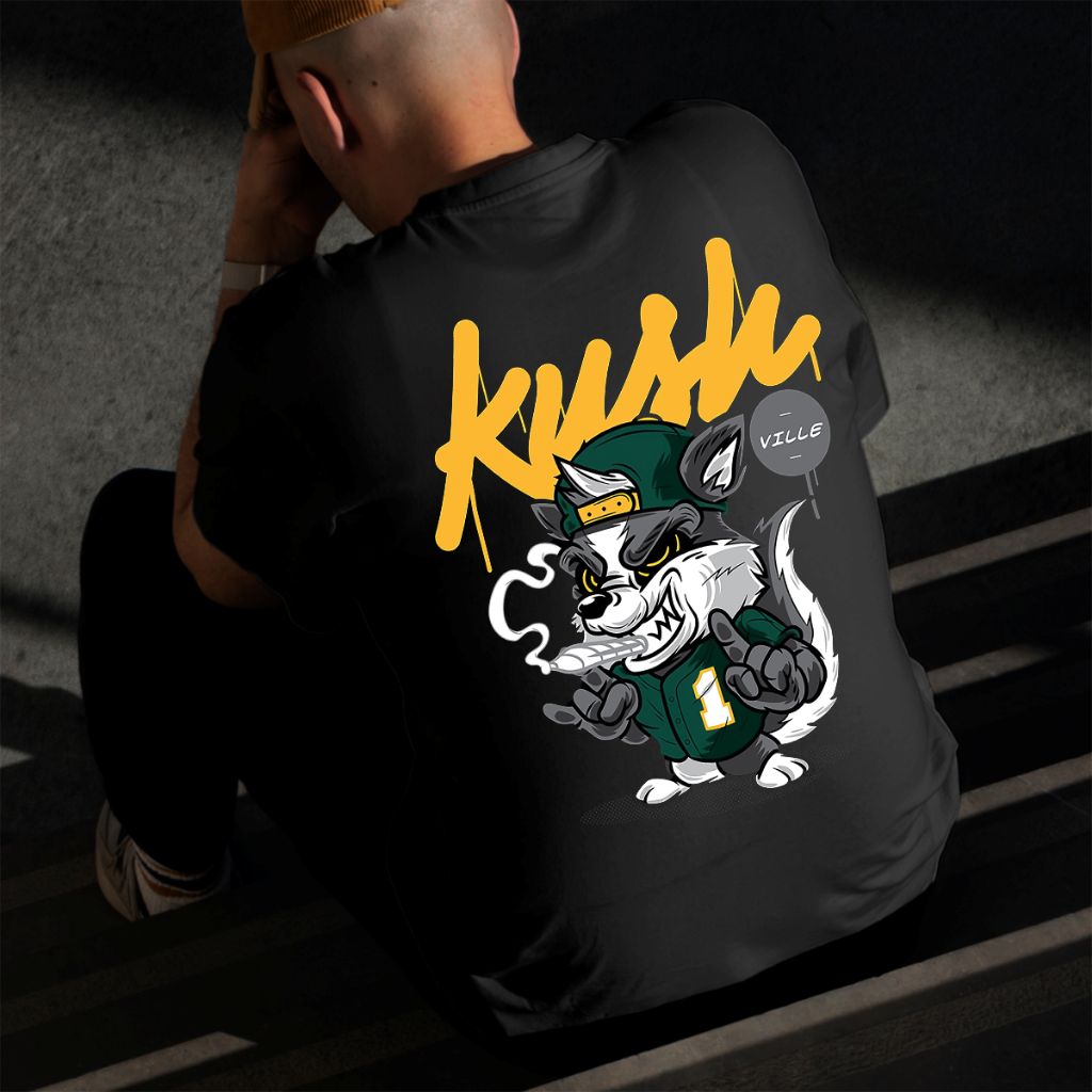 Camiseta Masculina Estampada Raposa 100% Algodão Estilo Conforto Diário Do Tamanho P ao GG
