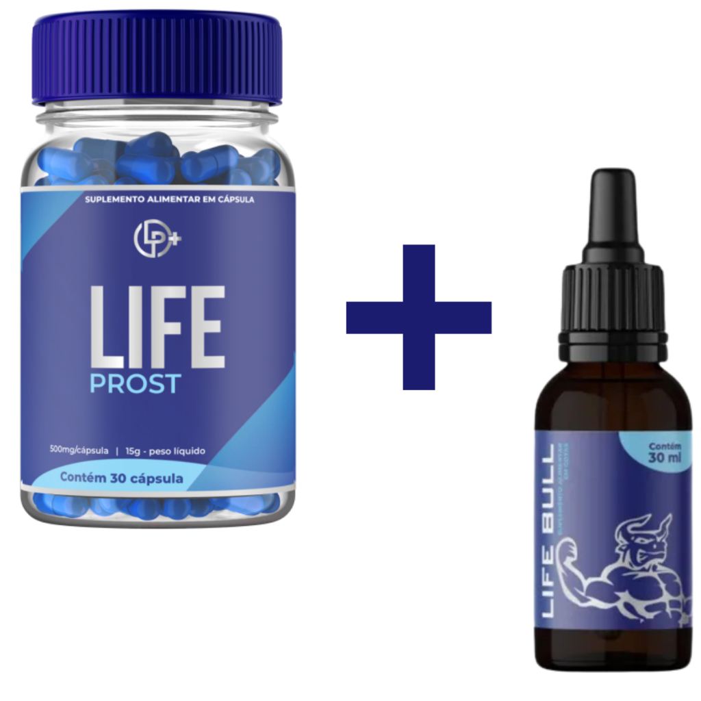 Kit 1 Pote Life Prost +1 Life Bull Natural Com 30 Cápsulas