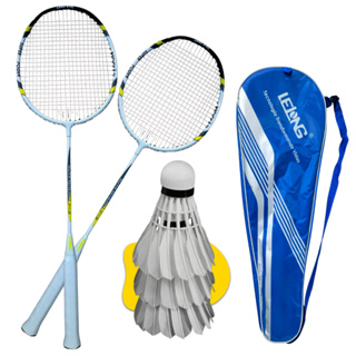 Jogo De Badminton Completo Com 2 Raquetes 3 Petecas E Bolsa em Oferta na Shopee