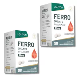 Ferro Quelato Bisglicinato 34mg Vegano Lauton Premium - Kit 2