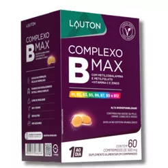 Complexo B Max com Zinco Quelato Lauton Premium - Biotina Ácido Fólico