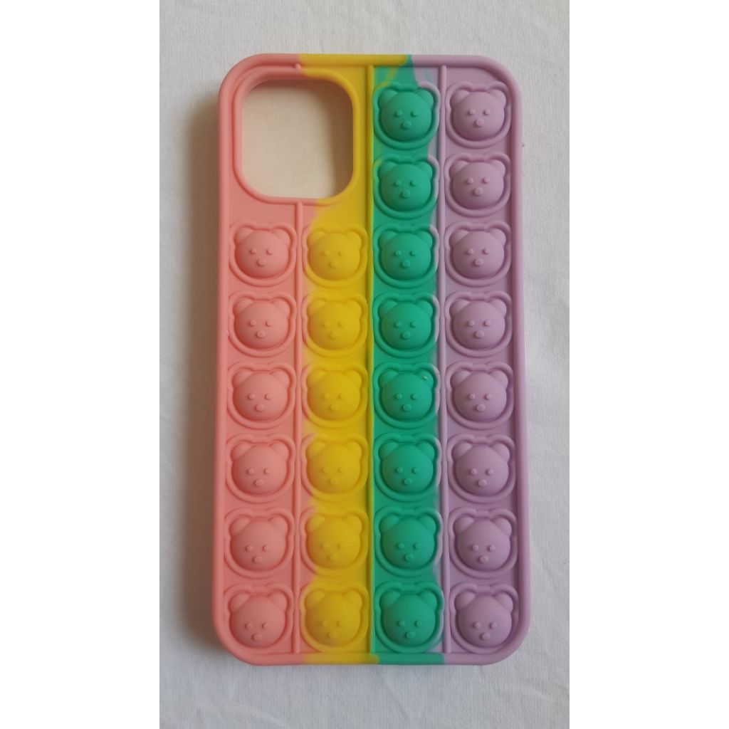 Capinha Bolhas Fidget Popit para iphone 12 13 14 15 pro 11 12 13 14 15 16 pro max 7 plus 8 plus 7 8 se 6 6s