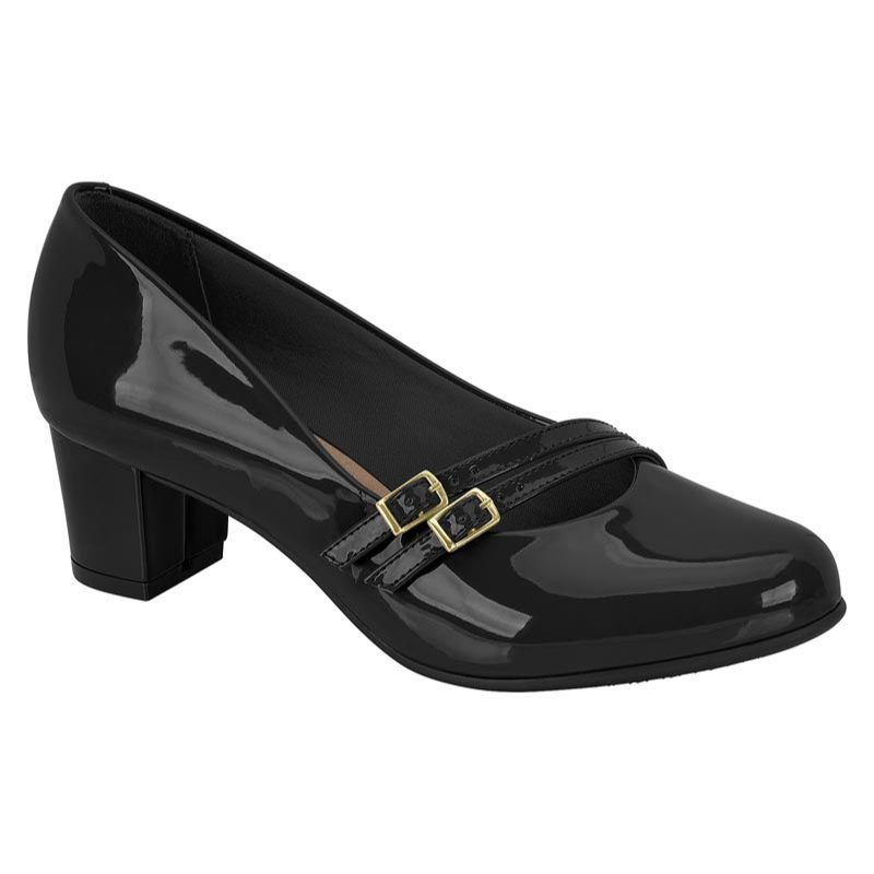 Beira Rio Sapato Scarpin Original Salto Baixo Detalhe Fivela Preto Vermelho Nude