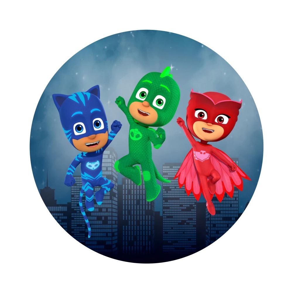 PAINEL DE FESTA INFANTIL REDONDO SUBLIMADO - PJ MASK