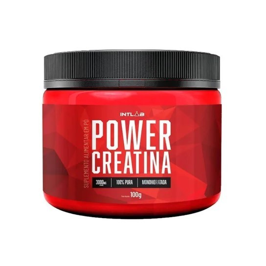 INTLAB Power Creatina Monohidratada 100g – Sem Sabor, 100% Pura, Ganho de Força e Massa Muscular