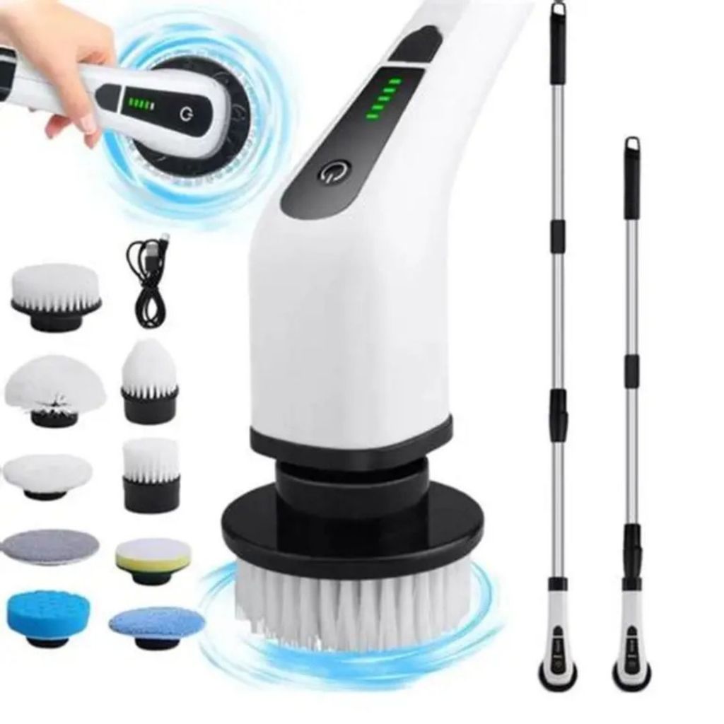 Esfregão Elétrico 9 Em 1 Sem fio Escova De Limpeza Pesada Multiuso Recarregável Giratória