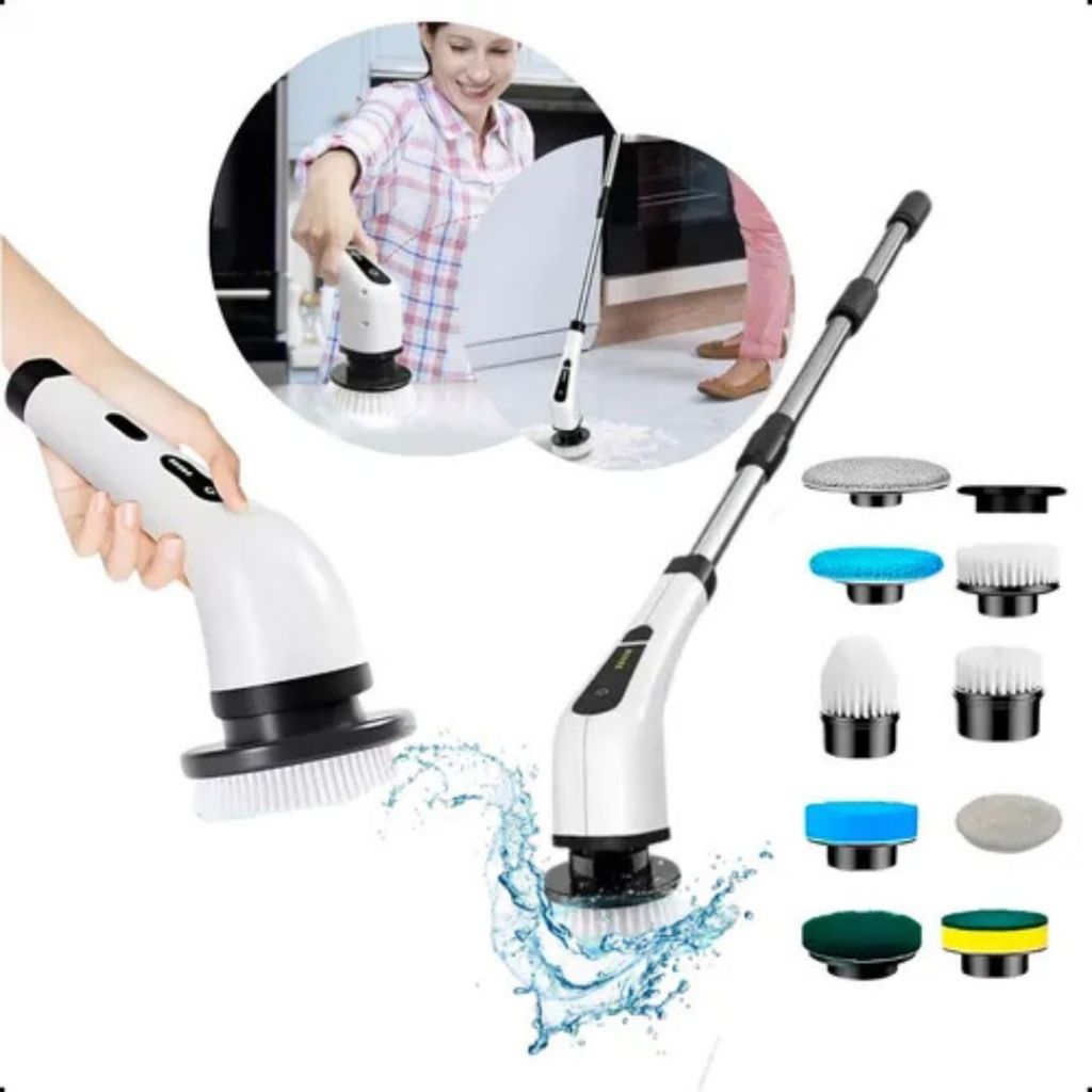 Esfregão Elétrico 9 Em 1 Sem fio Escova De Limpeza Pesada Multiuso Recarregável Giratória em Oferta na Shopee