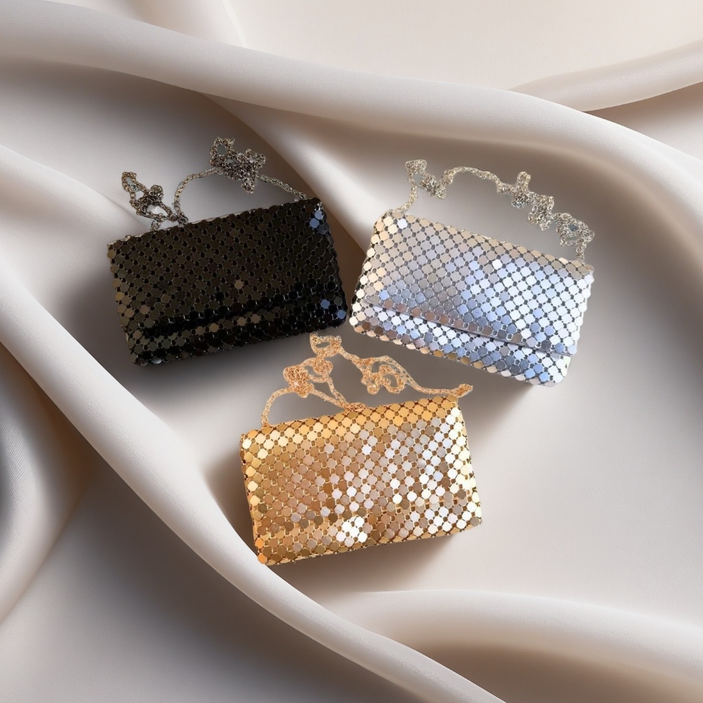 Bolsa Clutch Com Alça Formato Placa Metalizada Geometrica Para Festas e Formaturas Clutch
