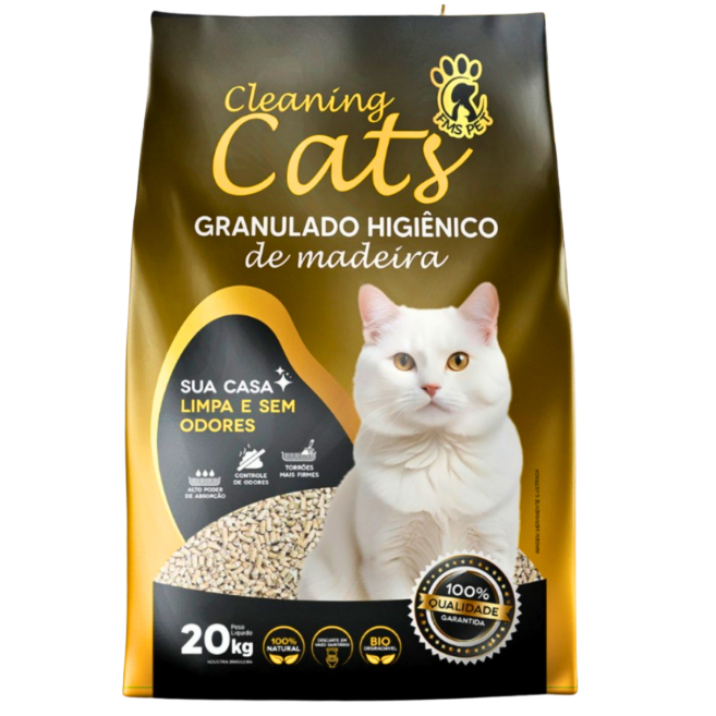 [NOVO] Areia Granulado de Madeira Higiênico Gatos Pellets 20kg - Premium.