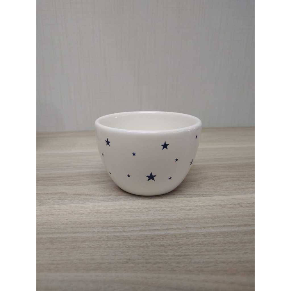 Molhadeira de Porcelana Cumbuca , Bolw para Kit Higiene Bebe Estrela Azul Marinho