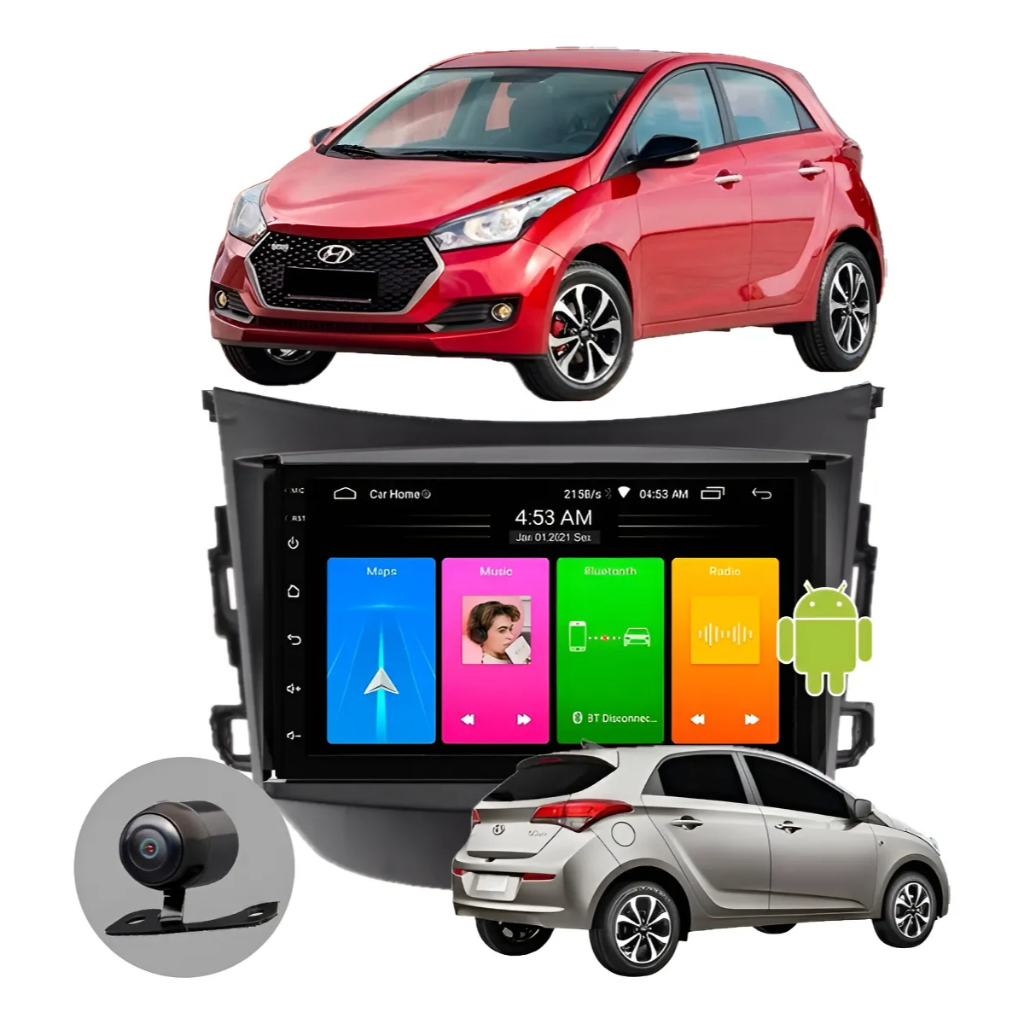 Kit Multimídia 7 Pol HB20 2012 Á 2019 Espelhamento Android + Moldura + Camera Ré em Oferta na Shopee