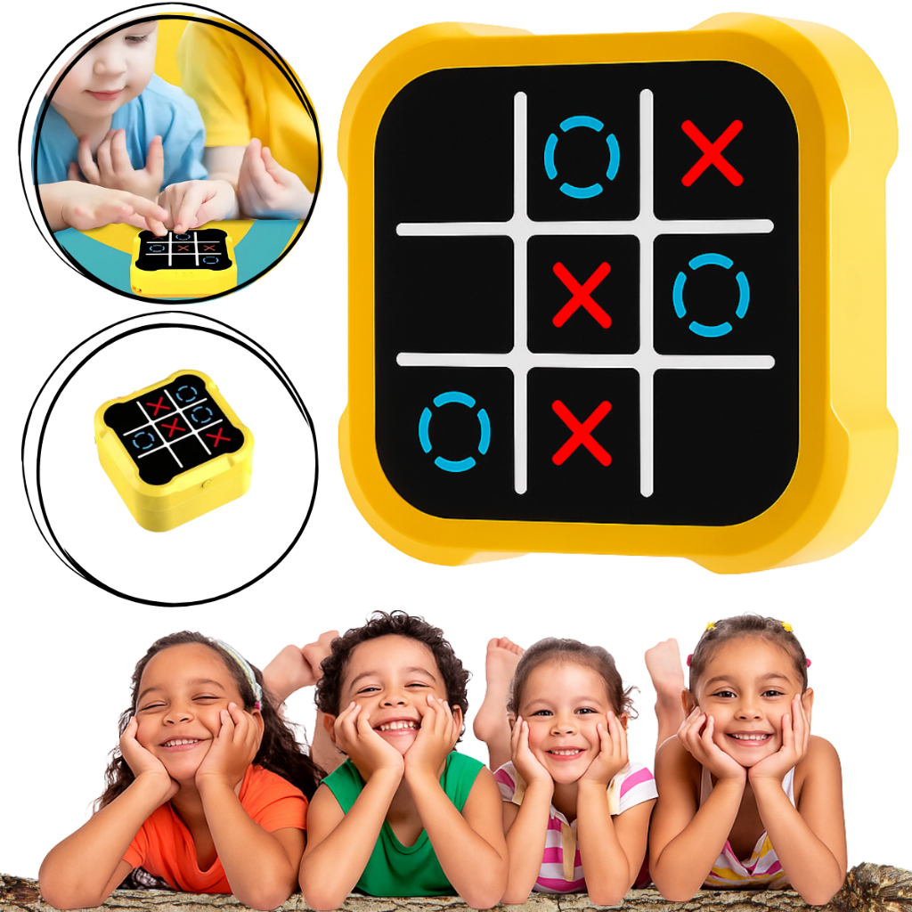 Jogo Da Velha Digital 3 Em 1 Compacto E Portátil Console Jogo da Memória Eletrônico Infantil em Oferta na Shopee